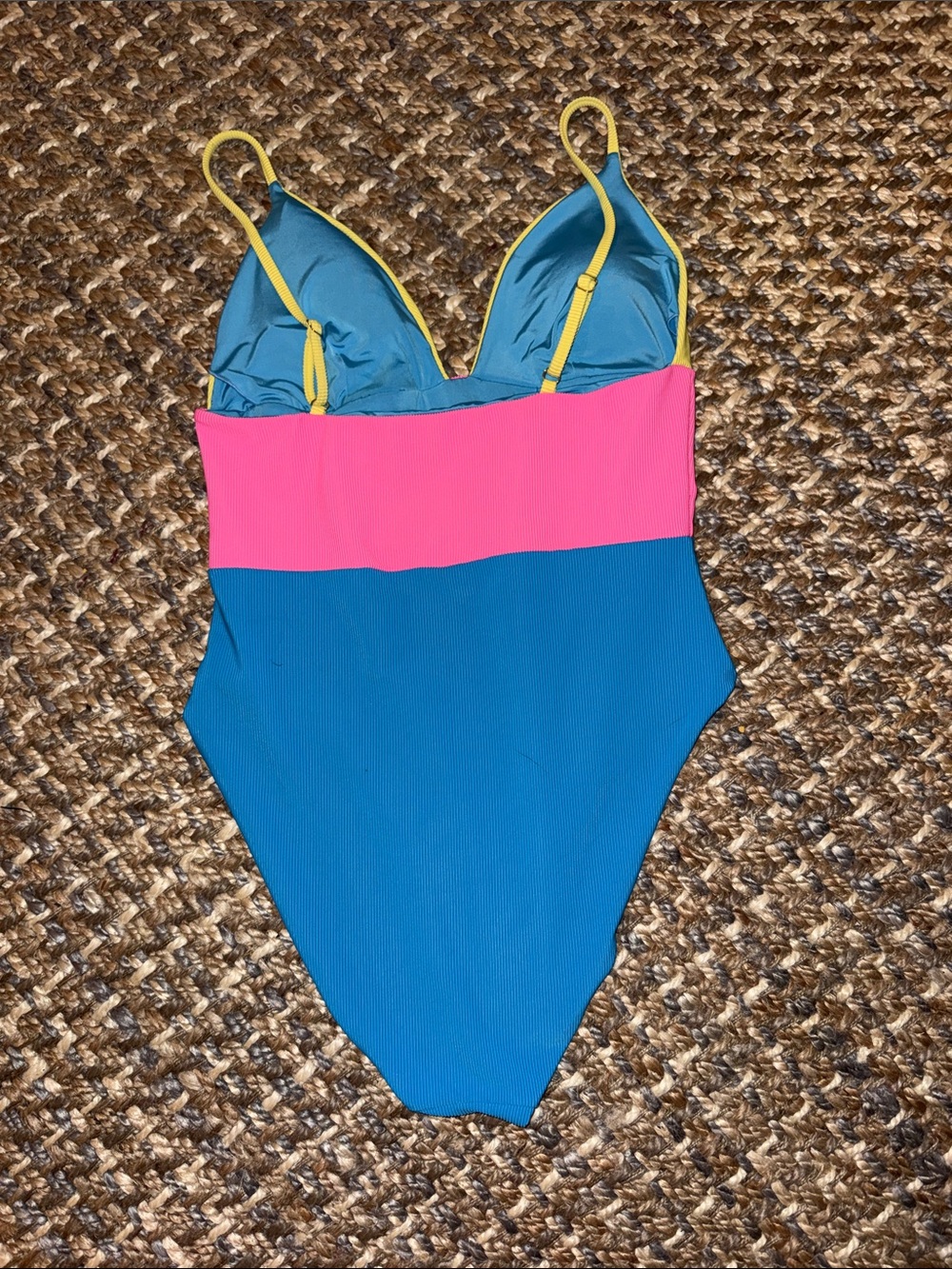 Beach Riot Colorblock One-Piece Swimsuit — Yellow, Pink & Blue - Picture 4 of 7